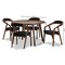 Baxton Studio Wendy Black and Walnut Medium Brown Wood Finishing Dining Set 142-8024-8025 - alternate 7
